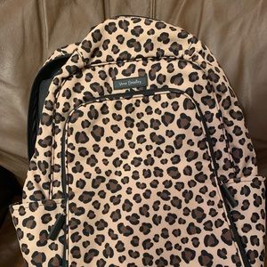 Vera Bradley Leopard Print Canvas Campus Bag